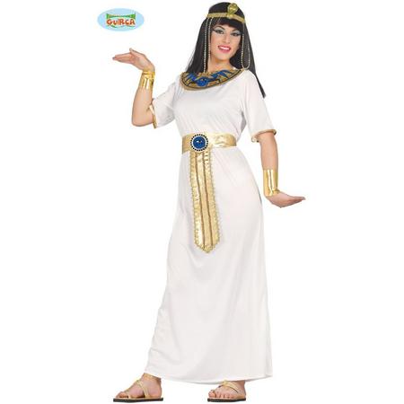 Egypte Kostuum | Egyptische Koningin Nefertiti Wit | Vrouw | Maat 38-40 | Carnaval kostuum | Verkleedkleding